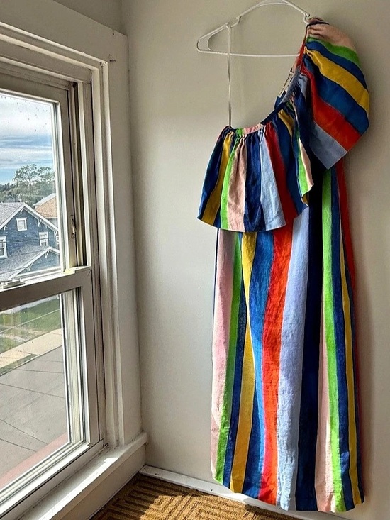 Mara Hoffman Dresses & Skirts - Mara Hoffman Striped 100% Organic Linen Dress Midi Dress Size 4